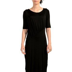 Hugo Boss Women's "Etalicy" Short Sleeve Stretch Black Shift Dress US S IT 40